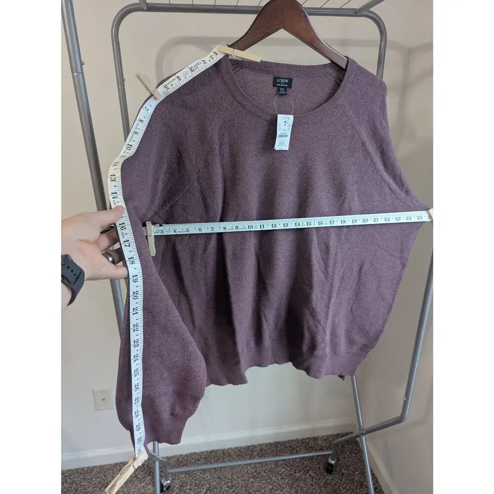 NWT J.Crew Factory Men's 100% Crewneck Sweater Plum Size XXL CD617 MSRP $89.50